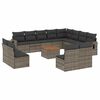 vidaXL Set sof&aacute;s de jard&iacute;n con cojines 13 piezas rat&aacute;n sint&eacute;tico gris