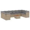 vidaXL Set de sof&aacute;s de jard&iacute;n 11pzas con cojines rat&aacute;n sint&eacute;tico beige