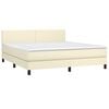 vidaXL Cama box spring con colch&oacute;n cuero sint&eacute;tico crema 180x200 cm