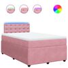 vidaXL Cama box spring con colch&oacute;n terciopelo rosa 120x200 cm