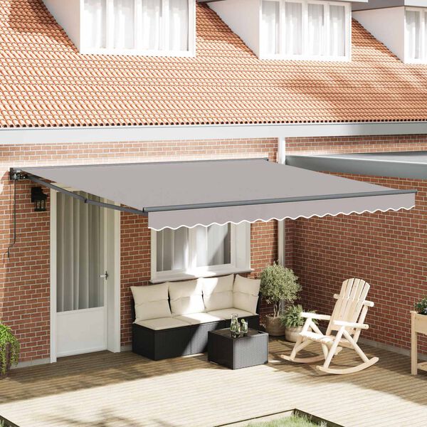 vidaXL Estructura del Toldo Manual Gris Claro 400 x 300 cm