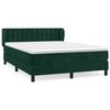 vidaXL Cama box spring con colch&oacute;n terciopelo verde oscuro 140x200 cm
