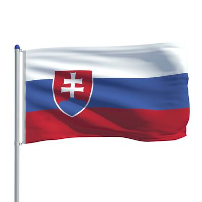 vidaXL Bandera de Eslovaquia y mástil de aluminio 6 m