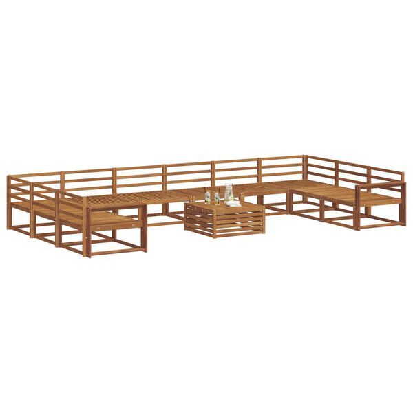 vidaXL Conjunto de sof&aacute;s de exterior 11 pcs Natural