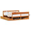 vidaXL Cama sin colch&oacute;n madera maciza de pino marr&oacute;n cera 200x200 cm