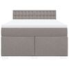 vidaXL Cama box spring con colch&oacute;n tela gris taupe 160x200 cm