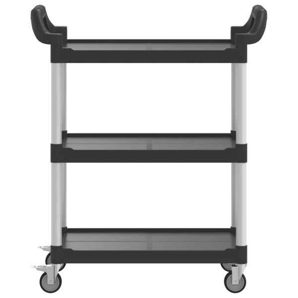 vidaXL Carrito de 3 niveles aluminio negro 81x41x92 cm