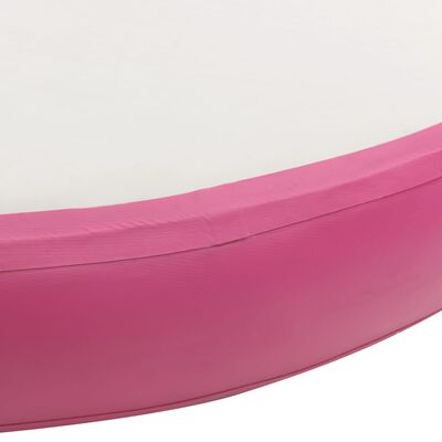 vidaXL Esterilla inflable de gimnasia y bomba PVC rosa 100x100x20 cm