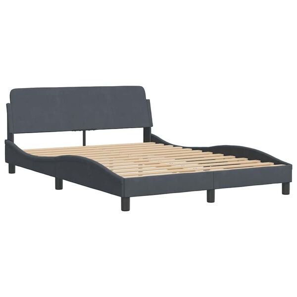 vidaXL Estructura de cama Dover terciopelo gris oscuro 140x200cm