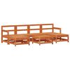 vidaXL Conjunto de Sof&aacute;s de Jard&iacute;n 7 pcs Marr&oacute;n Cera Pino macizo