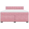 vidaXL Cama box spring con colch&oacute;n terciopelo rosa 180x200 cm