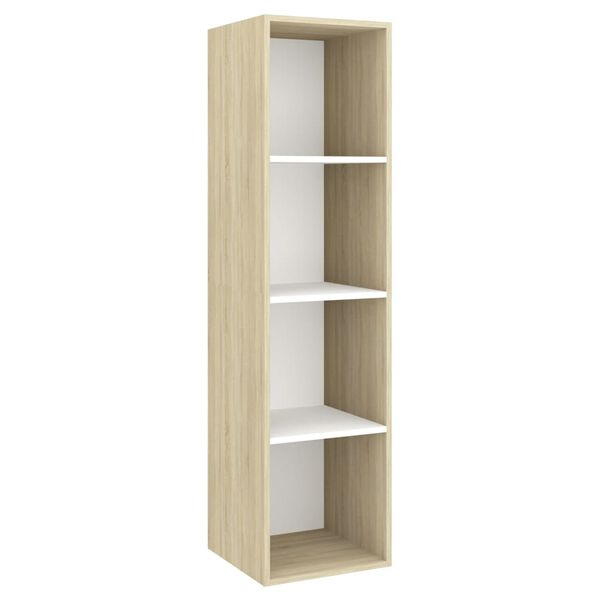 vidaXL Muebles de sal&oacute;n de pared 2 uds blanco y roble Sonoma