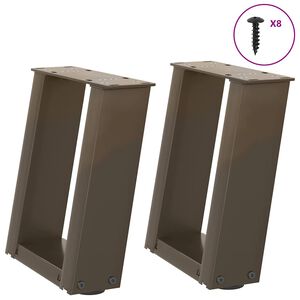 vidaXL Patas para mesa de centro en forma de U (2 unidades, acero natural, 30 x 30-31 cm)