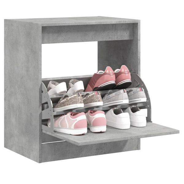 vidaXL Mueble zapatero madera contrachapada gris hormigón 70x36x60 cm