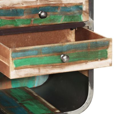 vidaXL Aparador alto de madera maciza reciclada multicolor 40x30x126cm