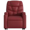 vidaXL Sill&oacute;n reclinable elevable cuero artificial rojo tinto