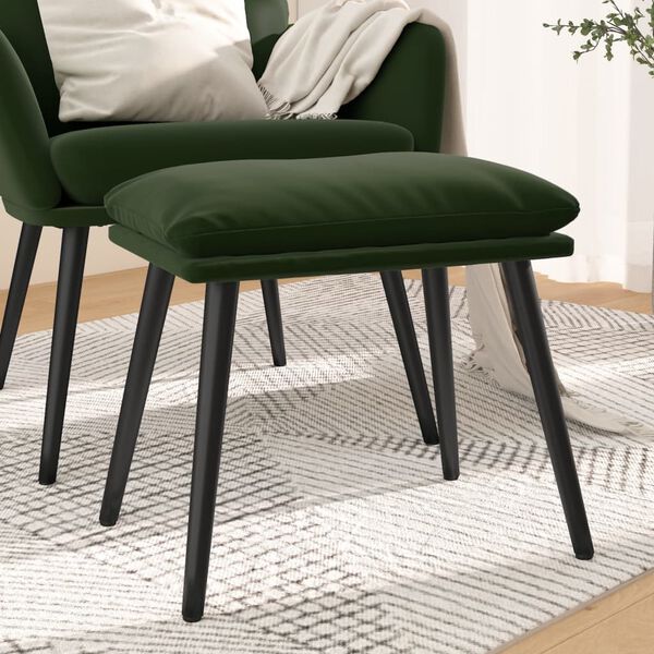 vidaXL Reposapi&eacute;s de terciopelo verde oscuro 45x29,5x35 cm