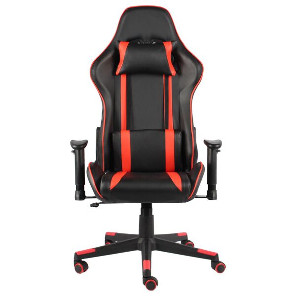 vidaXL Silla gaming giratoria PVC rojo