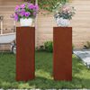 vidaXL Soporte de plantas 2 pcs Oxidado 24 x 24 x 75 cm