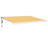 vidaXL Toldo retr&aacute;ctil aluminio y tela amarillo y blanco 4,5x3 m