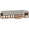 vidaXL Conjunto de sof&aacute;s de exterior 7 pcs Natural y Gris Claro
