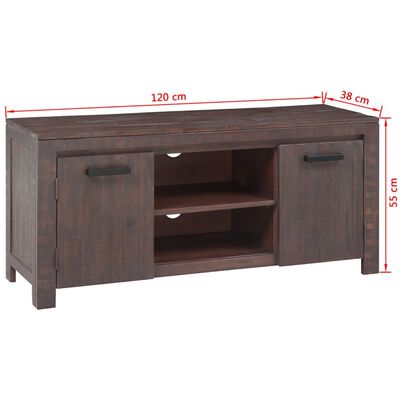 vidaXL Mueble para TV madera de acacia estilo ahumado 120x38x55 cm