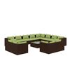 vidaXL Set muebles de jard&iacute;n 13 pzas y cojines rat&aacute;n sint&eacute;tico marr&oacute;n
