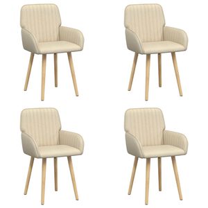 vidaXL Sillas de comedor 4 uds. Tela Crema 56,5 x 50 x 87,5 cm