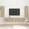 vidaXL Conjunto de mueble de TV Montaje en la pared 4 pcs Roble Sonoma