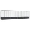 vidaXL Pajarera con extensi&oacute;n de acero color plateado 834,5x107x212 cm