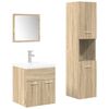vidaXL Juego de muebles de ba&ntilde;o 4 pzas contrachapada roble Sonoma