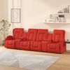 vidaXL Sill&oacute;n de masaje reclinable 4 plazas con portavasos rojo tinto