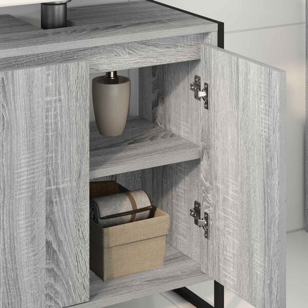 vidaXL Gabinete de Baño con almacenamiento Gris Sonoma 60 x 30 x 60 cm