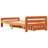 vidaXL Estructura de cama sin colch&oacute;n madera maciza marr&oacute;n 75x190 cm