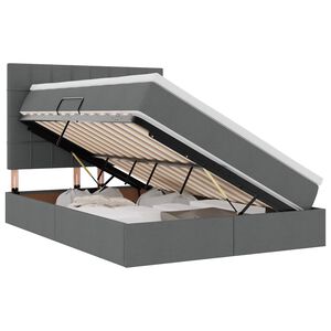 vidaXL Cama con almacenamiento y LED con LED Gris oscuro 140 x 190 cm