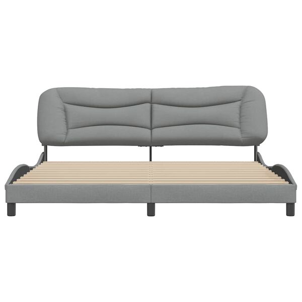 vidaXL Estructura de cama sin colch&oacute;n Hvar tela gris claro 200x200 cm