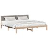 vidaXL Estructura de cama con cabecera Marr&oacute;n y taupe 200 x 200 cm