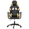 vidaXL Silla gaming cuero sint&eacute;tico negro y dorado