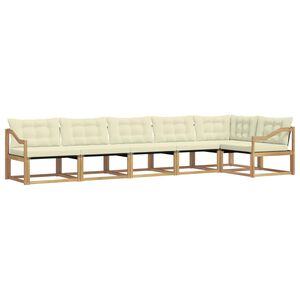 vidaXL Conjunto de sof&aacute;s de exterior con coj&iacute;n 6 pcs Blanco y Crema