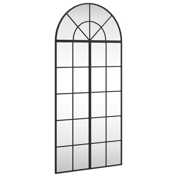 vidaXL Espejo de pared arco de hierro negro 60x130 cm