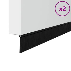 vidaXL Sellos de cepillo de puerta atornillables 2 pcs Negro 100 cm