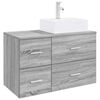 vidaXL Juego de muebles de ba&ntilde;o 2 uds. Sonoma gris