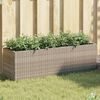 vidaXL Jardineras con 3 maceteros 2 uds rat&aacute;n PE gris 105x30x32 cm