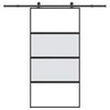 vidaXL Puerta corredera set herrajes vidrio templado aluminio