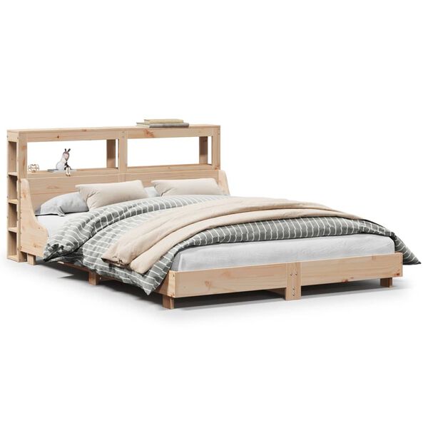 vidaXL Estructura de cama sin colch&oacute;n madera maciza de pino 160x200 cm
