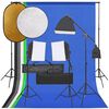 vidaXL Kit de estudio fotogr&aacute;fico con set de luces, fondo y reflector