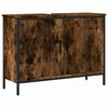 vidaXL Armario lavabo ba&ntilde;o madera ingenier&iacute;a roble ahumado 80x30x60 cm