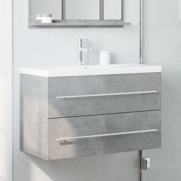 vidaXL Mueble de lavabo madera ingenier&iacute;a gris hormig&oacute;n 80x38,5x48 cm