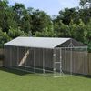 vidaXL Perrera de exterior con techo acero galvanizado plata 3x9x2,5 m