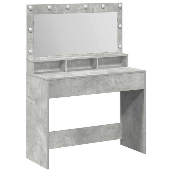 vidaXL Mesa Tocador con estante Gris Concreto 100 x 41 x 135 cm